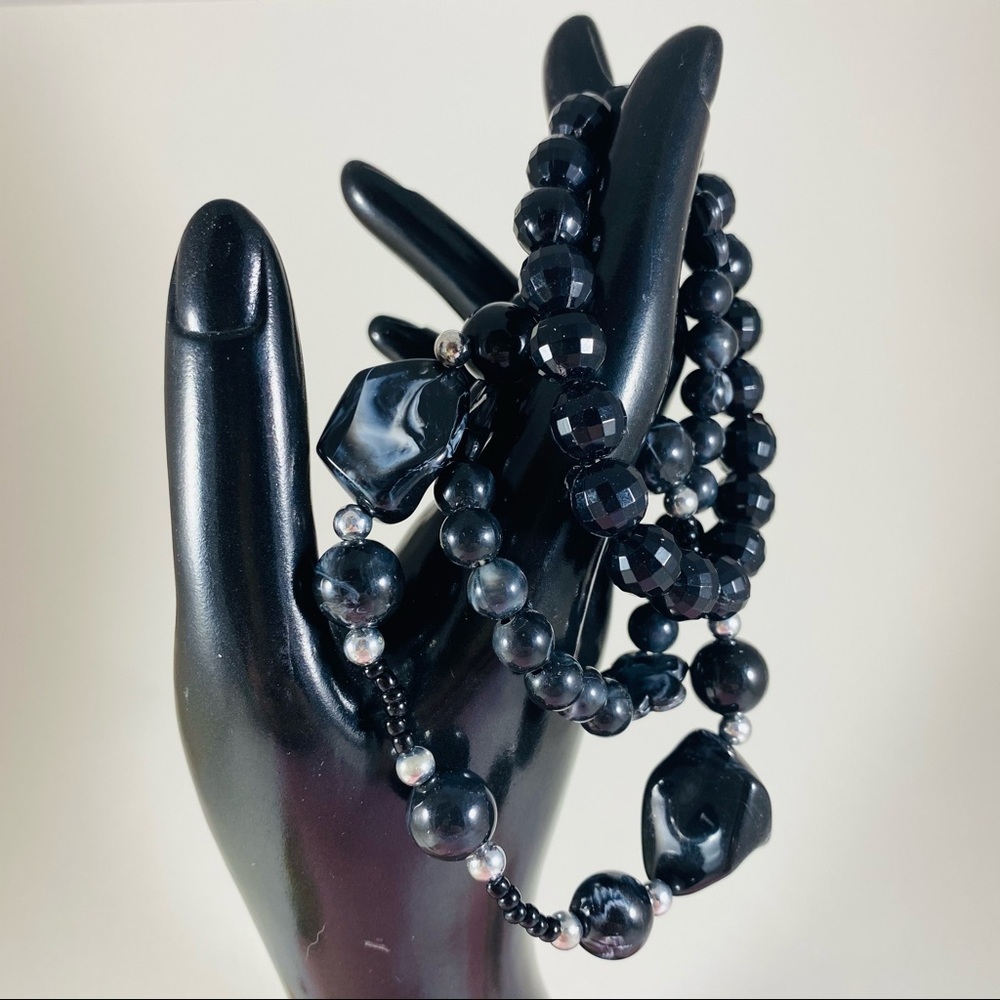 Vintage mixed medium beaded stretch bracelets